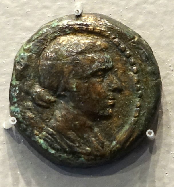 Coin showing Cleopatra VII from Alexandria