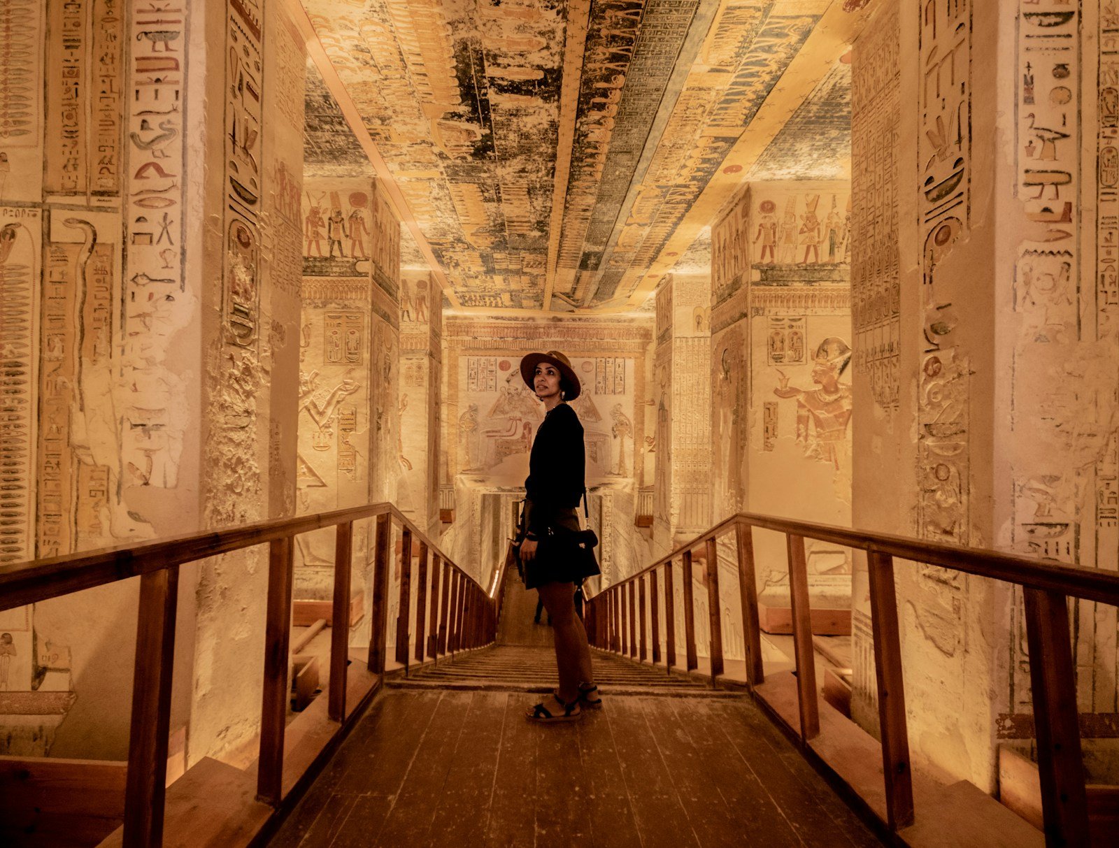 Painted interior of a royal tomb in the Valley of the Kings, Luxor