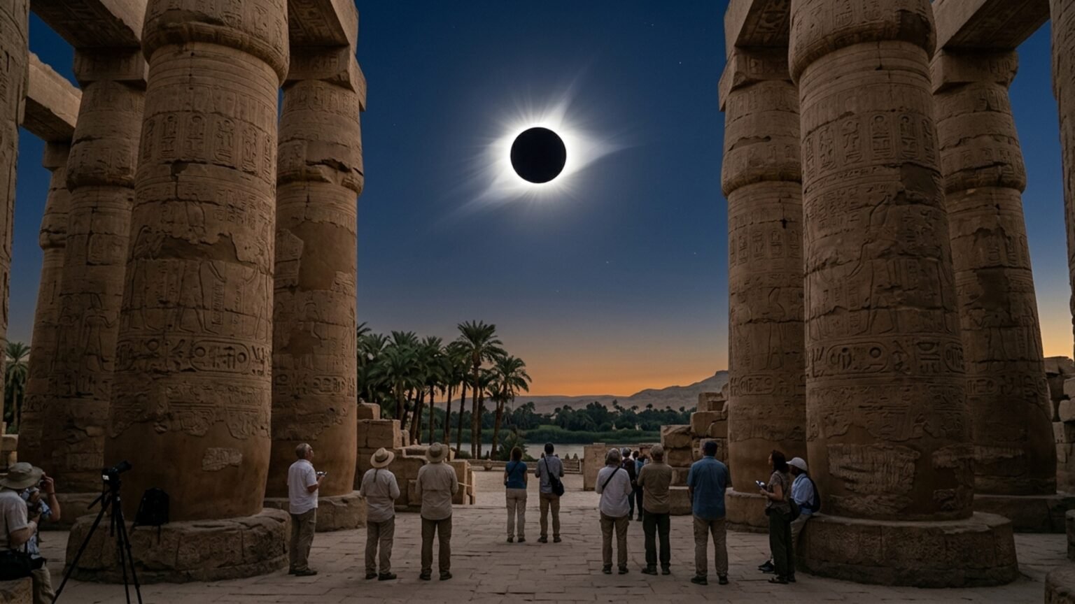 Total solar eclipse over Luxor Egypt in 2027
