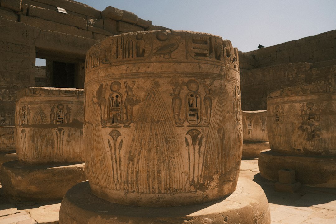 Open courtyard within the mortuary temple complex of Medinet Habu in Luxor