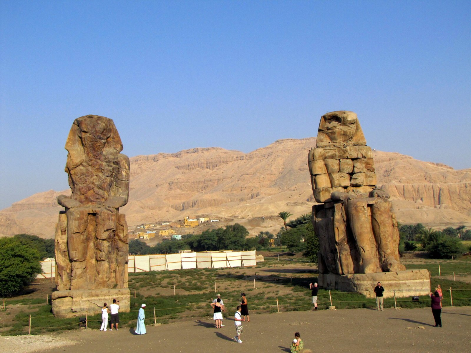 Colossi of Memnon, the seated statues of Amenhotep III on Luxor's West Bank