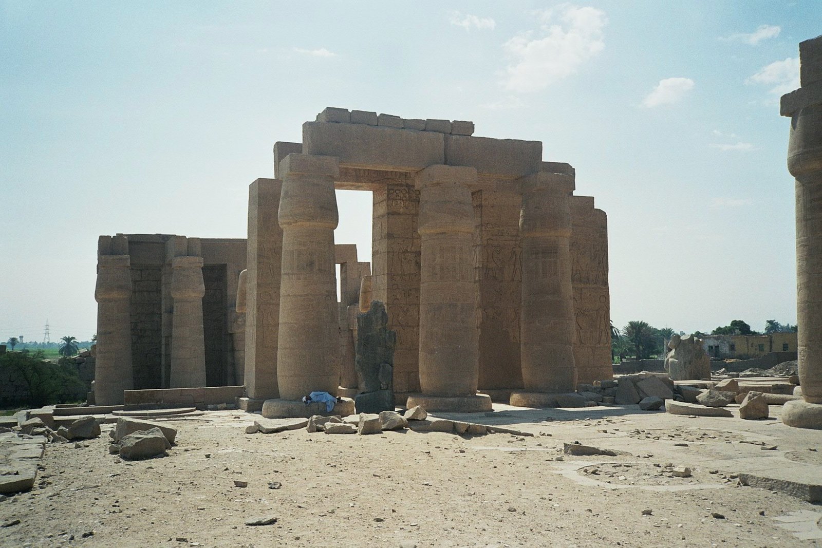 Ruins of the Ramesseum, the mortuary temple of Ramesses II in Luxor